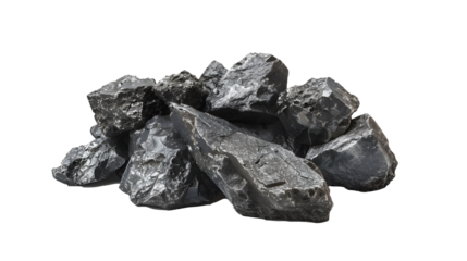 Close-up view of a cluster of meteorite chunks piled together.