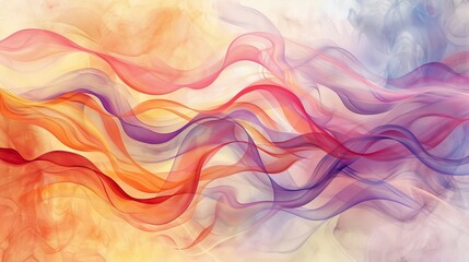 Fototapeta premium Dreamy watercolor gradient, soft colors, abstract flow
