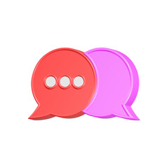 Chat talk symbol 3d icon shinny
