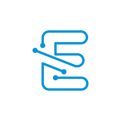 Fototapeta premium Circuit Letter E Logo 002