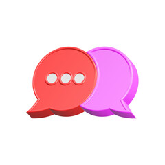 Chat talk symbol 3d icon shinny