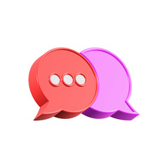 Chat talk symbol 3d icon shinny