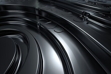 Fototapeta premium Abstract Metallic Background. Sleek Black and Silver Industrial Design