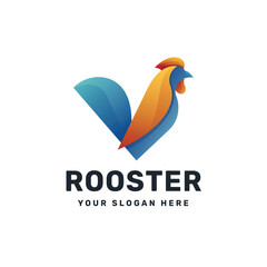 Rooster gradient colorful logo design