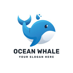 Ocean whale logo design