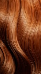 Naklejka premium Extreme close-up shot of hair texture, with slight curves brown with copper highlights