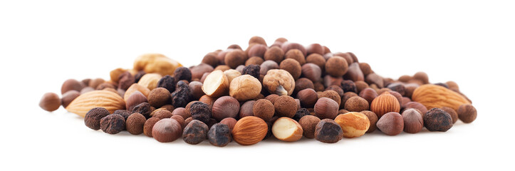Mixed nuts isolated on a transparent background