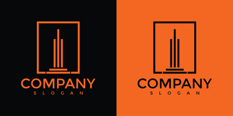Illustration logo for a development and real estate company, with a modern concept.vector