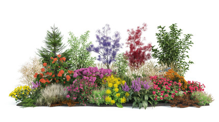 Fototapeta premium Colorful Garden isolated on a transparent background