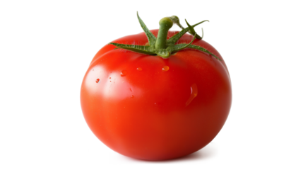 Colorful red tomato isolated on a transparent background