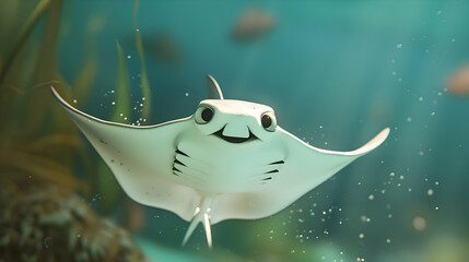 Smiling Stingray Illustration