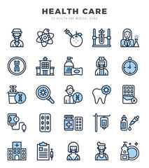 Fototapeta premium HEALTH CARE Icon Pack 25 Vector Symbols for Web Design.