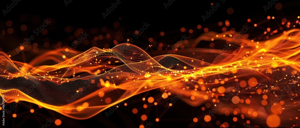 Poster digital technology network connection abstract plexus geometry background