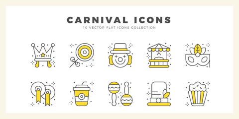 10 Carnival Two Color icon pack. vector illustration.