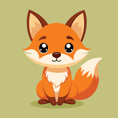 Obraz premium Cute Fox Cartoon Vector Illustration.