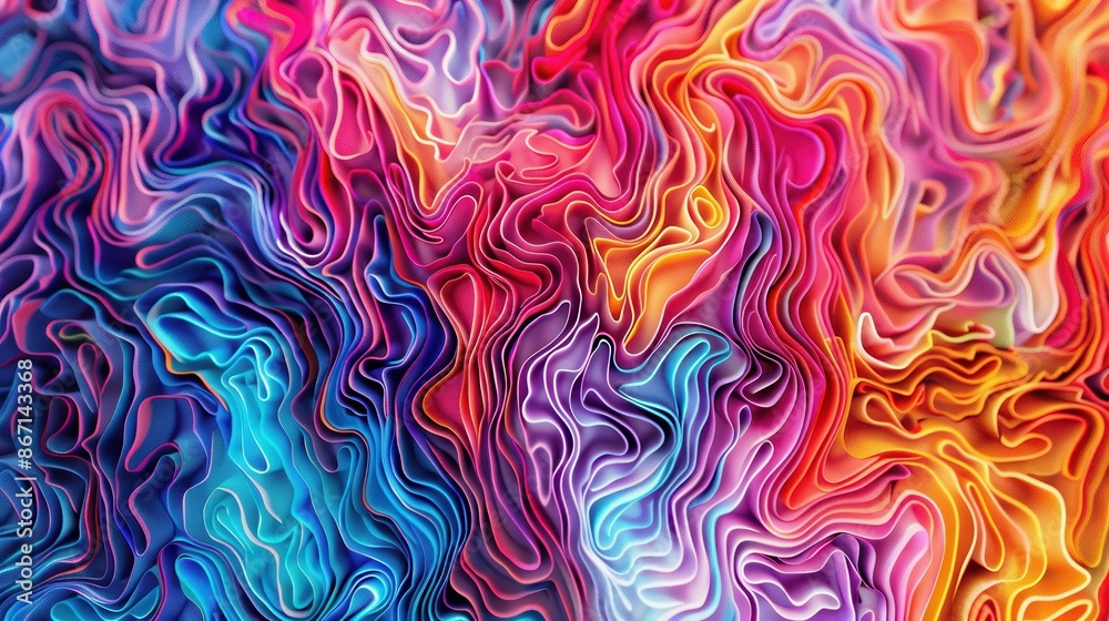 Aufkleber Vibrant abstract background with fluid, colorful swirls creating a mesmerizing and dynamic visual effect. Perfect for designs and presentations.