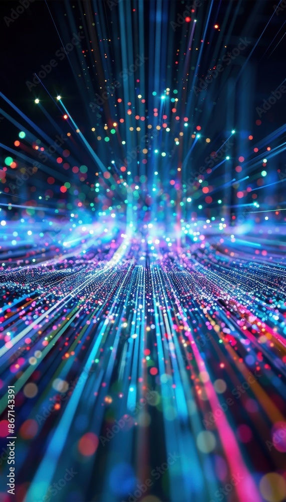Leinwandbilder Vibrant abstract background with colorful light streaks in motion, creating a dynamic and energetic visual effect, ideal for tech-related designs.