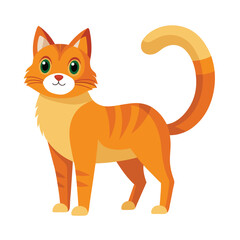 illustration of a Orange cat stand