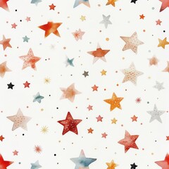 Obraz premium Watercolor star pattern with white background