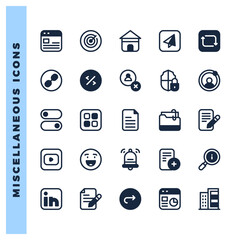 25 Social Media (Linkdin) Lineal Fill icons pack. vector illustration.