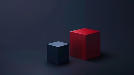 a red and blue cubes