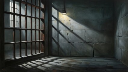 Obraz premium old prison cell person in a wheelchair