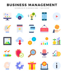 Set of Business Management Icons Flat icons collection.
