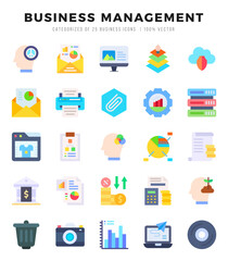 Business Management. Flat icons Pack. vector illustration.