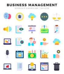 Business Management icons Pack. Flat icons set. Business Management collection set. Simple vector icons.