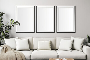 Frame mockup, ISO A paper size. Home Office wall poster mockup. Interior mockup with office background. Modern interior design.