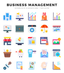Business Management Icons bundle. Flat style Icons. Vector illustration.