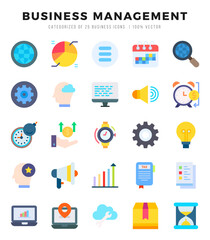 Set of Business Management icons. Vector Illustration.