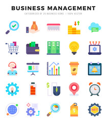 Business Management icons set for website and mobile site and apps.