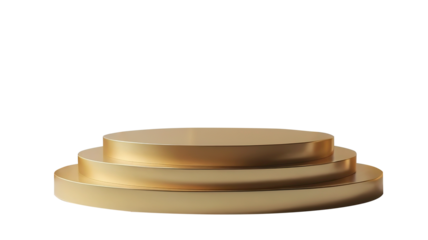 photo of gold podium on transparent background (PNG) template isolate