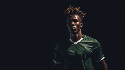 a man in a green shirt