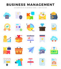 Business Management web icons in Flat style.