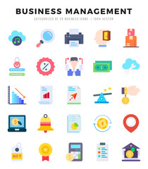 Business Management Flat icons. Vector Flat illustration.