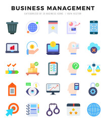 Business Management. Flat icons Pack. vector illustration.