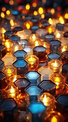 Obraz premium burning candles in the glass HD 8K wallpaper Stock Photographic image