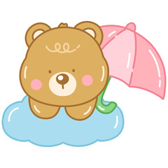 teddy bear with umbrella