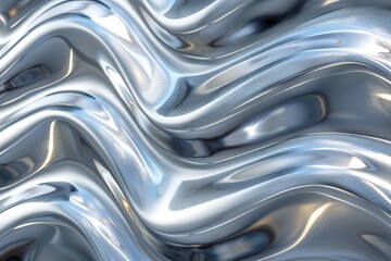 Silver abstract background with wavy pattern created with generative ai