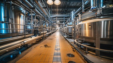 a large industrial plant with pipes and tanks