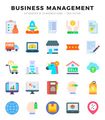 Vector Business Management types icon set in Flat style. vector illustration.