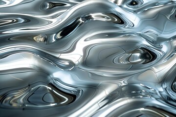Silver abstract background with wavy pattern created with generative ai