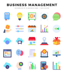 Business Management Icons Pack. Flat icons set. Flat icon collection set. Simple vector icons.