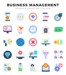 Business Management Icon Pack 25 Vector Symbols for Web Design.