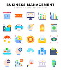 Set of Business Management Icons Flat icons collection.
