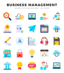 Business Management. Flat icons Pack. vector illustration.