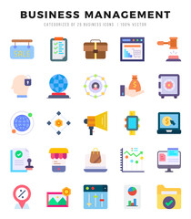Business Management Flat icons. Vector Flat illustration.