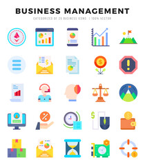 Business Management Icon Pack 25 Vector Symbols for Web Design.